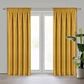 Zasłona musztardowa z tkaniny welurowej 420x260 cm tunel Dora Eurofirany