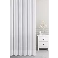 Firana szyta na flexach NIEVE biała z połyskującej siateczki z efektem deszczyku, z moherową nicią, wykończona obciążnikiem