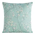Poszewka na poduszkę 45x45 cm zdobiona kwiatowym printem miętowo, kremowa FLORE 1 Eurofirany