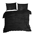 Pościel 220x200 cm gładka z polaru kolor czarny FLANO Eurofirany