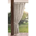 Zasłona pudrowo, kremowa z wodoodpornej tkaniny idealna do ogrodu i na taras 155x220 cm szelki/rzep GARDEN Eurofirany