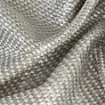 Zasłona szyta na taśmie fala ZAHRA beżowo srebrna z grubotkanej nowoczesnej tkaniny z błyszczącym nadrukiem