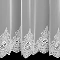 Firana szyta na taśmie 8 cm NOAH biała z delikatnego tiulu haftowanego we wzór ornamentowy z ażurem