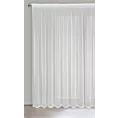 Firana biała z tkaniny w prążki przeplatane błyszczącą nicią 300x270 cm taśma NOELIA Eurofirany