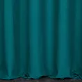 Zasłona szyta na taśmie fala turkusowa o naturalnym, gęstym splocie w stylu eko