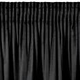 Zasłona czarna zdobiona falbanami z welwetu 140x250 cm taśma DANI Eurofirany