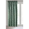 Zasłona ciemnozielona z metalicznym nadrukiem, welwetowa 140x270 cm taśma VILMA DIVA LINE Eurofirany