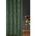 Zasłona szyta na taśmie fala zielona z tkaniny szenilowej z efektem melanżu