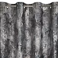 Zasłona brązowo, szara zdobiona błyszczącym przecieranym nadrukiem z welwetu 140x250 cm przelotka ESTER Eurofirany