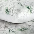 Pościel 220x200 cm bawełniana kolor biały, zielony z wzorem kwiatowym SPRING 28 Eurofirany
