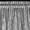Zasłona stalowo, szampańska w złote liście palmy z welwetu 140x300 cm taśma GLORIA Eurofirany