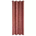 Zasłona ciemnoróżowa z welwetu wytłaczanego w liście 140x250 cm przelotka OCTAVIA Eurofirany