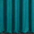 Zasłona szyta na taśmie 5 cm turkusowa z miękkiej tkaniny o welurowej strukturze