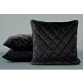 Poduszka 50 x 50 cm czarna pikowana we wzór karo z ozdobną wypustką na brzegach VELVET 28 Eurofirany