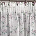 Dekoracja okienna biało, fioletowa z lekkiej półtransparentnej etaminy z nadrukiem kwiatowym 140x270 cm taśma DINA Eurofirany