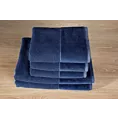 Ręcznik kąpielowy 70x140 cm bawełniany kolor granatowy z bordiurą z weluru 500 g/m2 LUCY Eurofirany