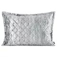 Poszewka na poduszkę 50x70 cm welwetowa pikowana metoda hot press zdobiona błyszczącym przecieranym nadrukiem srebrna BLINK 43 EUROFIRANY PREMIUM