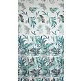 Zasłona granatowo, turkusowa zdobiona nadrukiem roślinnym 140x250 przelotka PILAR Eurofirany