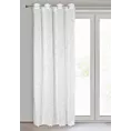 Zasłona biała zdobiona futerkiem 140x250 cm przelotka MARION Eurofirany