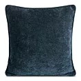 Poszewka na poduszkę 45x45 cm granatowa z szenilowej garbowanej tkaniny i wypustką na brzegach KLARA 01 Eurofirany