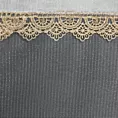 Firana biała z gładkiej matowej mikrosiateczki z ozdobną złotą koronką 300x250 cm przelotka MERIL Eurofirany