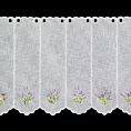 Tkanina firanowa zazdrostka z etaminy zdobiona haftem lawendy Eurofirany
