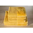 Ręcznik kąpielowy 50x90 cm bawełniany kolor musztardowy z bordiurą z weluru 500 g/m2 LUCY Eurofirany