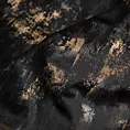 Zasłona szyta na taśmie fala czarno złocista z tkaniny welwetowej zdobionej połyskującym drukiem