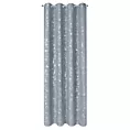 Zasłona jasnoniebieska z błyszczącym srebrzystym nadrukiem w stylu eko 140x250 cm przelotka SOLANA  Eurofirany