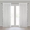 Firana biała z szyfonu zdobiona falbaną na brzegach 140x270 cm taśma - GABRIELA Eurofirany