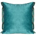 Poszewka na poduszkę 45x45 cm welwetowa z lamówką w cętki ciemnoturkusowa EMA Eurofirany