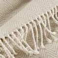Koc bawełniano-akrylowy 180x220 cm beżowo, kremowy zdobiony geometrycznym wzorem PLED Eurofirany