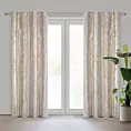 Zasłona kremowo, szampańska z przecieranym nadrukiem, welwetowa 135x250 cm przelotka SOFI Eurofirany