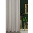 Zasłona szyta na taśmie fala jasnobeżowa z gładkiej tkaniny zaciemniającej typu dimout wykończona obciążnikiem