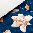 Pościel 140x200 cm bawełniana kolor granatowy, ciemnokremowy z wzorem kwiatowym NIKA 48 Eurofirany