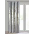 Zasłona srebrno, złota zdobiona błyszczącym przecieranym wzorem z welwetu 140x250 cm przelotka RENIA Eurofirany