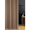 Zasłona szyta na flexach jasnobrązowa z miękkiej tkaniny o naturalnym splocie w stylu ekologicznym