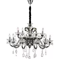 Lampa wisząca do salonu srebrna GLITTER piętnastoramienny żyrandol z kryształami Eurofirany