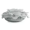 Okrągła poszewka o średnicy 40 cm kolor srebrny zdobiona kwiatem 3D FLORES 6 Eurofirany