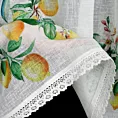 Zazdrostka biało, zielona z etaminy zdobiona nadrukiem cytryn 30x150cm tunel CLOE Eurofirany