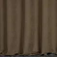 Zasłona szyta na taśmie fala ADESSA ciemnobrązowa z miękkiej tkaniny o welurowej strukturze