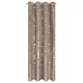 Zasłona brązowo, złota z błyszczącym nadrukiem z welwetu, złote przelotki 140x250 cm MOLLY Eurofirany