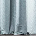 Zasłona szyta na taśmie fala LANA błękitna w elegancki wzór marokańskiej koniczyny z lekkim połyskiem