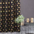 Zasłona czarno, złota w botaniczym stylu, zaciemniająca 135x250 cm przelotka CLARA Eurofirany