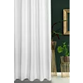 Zasłona szyta na taśmie fala biała z gładkiej tkaniny typu dimout wykończona obciążnikiem