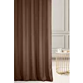 Zasłona szyta na taśmie 5 cm brązowa z miękkiej tkaniny o welurowej strukturze