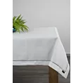 Obrus biały 145x280 cm EMILY z ozdobną listwą i mereżką