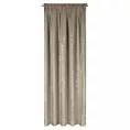 Zasłona beżowa zdobiona błyszczącym nadrukiem liści, welwetowa 140x270 cm taśma FELIS Eurofirany