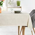 Obrus kremowy 140x300 cm INES 12 z przetykaną błyszczącą nicią
