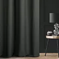 Zasłona szyta na flexach IVANA grafitowa z tkaniny o naturalnym charakterze z lnianym splotem